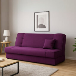 Gabi Purple Sofa Bed With Storage Comfortable 3 Seater Couch With Sleeping Function Enjoy16 - thumbnail 4