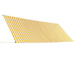 Berkfield Retractable Awning 400X150 Cm Yellow And White - thumbnail 4