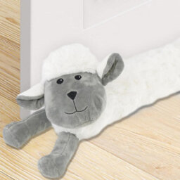 The Magic Toy Shop White Sheep Novelty Draught Excluder Sheep Design Fabric Fleece Draft Door Stopper Cushion - thumbnail 9