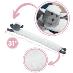 The Magic Toy Shop White Sheep Novelty Draught Excluder Sheep Design Fabric Fleece Draft Door Stopper Cushion - thumbnail 5