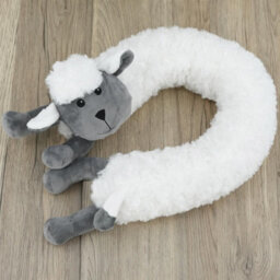 The Magic Toy Shop White Sheep Novelty Draught Excluder Sheep Design Fabric Fleece Draft Door Stopper Cushion - thumbnail 6