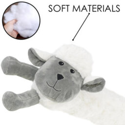 The Magic Toy Shop White Sheep Novelty Draught Excluder Sheep Design Fabric Fleece Draft Door Stopper Cushion - thumbnail 4