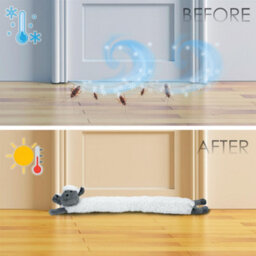 The Magic Toy Shop White Sheep Novelty Draught Excluder Sheep Design Fabric Fleece Draft Door Stopper Cushion - thumbnail 2