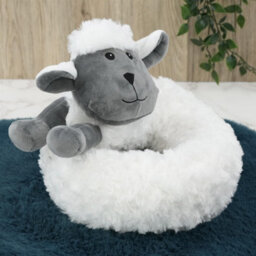 The Magic Toy Shop White Sheep Novelty Draught Excluder Sheep Design Fabric Fleece Draft Door Stopper Cushion - thumbnail 7