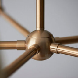 Loops Stylish 5-Light Hanging Ceiling Pendant Light In Brushed Aged Brass With Adjustable Height - thumbnail 9