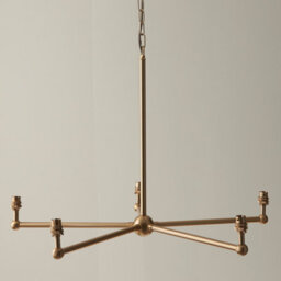 Loops Stylish 5-Light Hanging Ceiling Pendant Light In Brushed Aged Brass With Adjustable Height - thumbnail 2