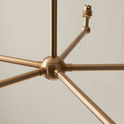Loops Stylish 5-Light Hanging Ceiling Pendant Light In Brushed Aged Brass With Adjustable Height - thumbnail 4