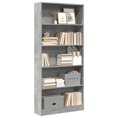 Vidaxl Bookcase Concrete Grey 80X24X176 Cm Engineered Wood - image 1