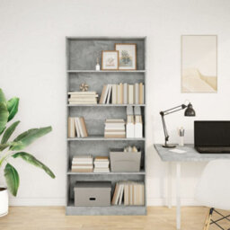 Vidaxl Bookcase Concrete Grey 80X24X176 Cm Engineered Wood - thumbnail 3