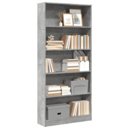Vidaxl Bookcase Concrete Grey 80X24X176 Cm Engineered Wood - thumbnail 1