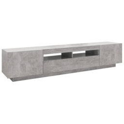 Vidaxl Tv Cabinet With Led Lights Concrete Grey 200X35X40 Cm - thumbnail 7