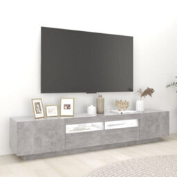 Vidaxl Tv Cabinet With Led Lights Concrete Grey 200X35X40 Cm - thumbnail 3