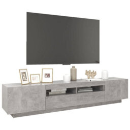 Vidaxl Tv Cabinet With Led Lights Concrete Grey 200X35X40 Cm - thumbnail 6