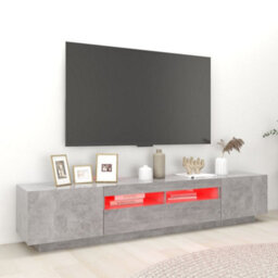 Vidaxl Tv Cabinet With Led Lights Concrete Grey 200X35X40 Cm - thumbnail 5