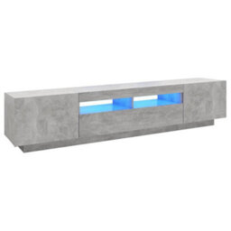 Vidaxl Tv Cabinet With Led Lights Concrete Grey 200X35X40 Cm - thumbnail 2