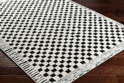 Livabliss Freud-Modern Ivory Black High Pile Checkered Living Dining Bedroom Rug 80 X 220 Cm Easy Care, Non Shedding - thumbnail 6