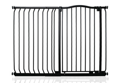 Safetots Extra Tall Curved Top Safety Gate, 125Cm - 134Cm, Matt Black, Extra Tall 100Cm In Height, Pressure Fit Stair Gate - image 1