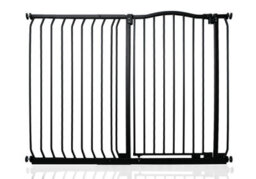 Safetots Extra Tall Curved Top Safety Gate, 125Cm - 134Cm, Matt Black, Extra Tall 100Cm In Height, Pressure Fit Stair Gate - thumbnail 1