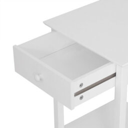 Homcom Wooden Bedside Table Cabinet W/ Drawer Shelf Storage End Side White - thumbnail 7