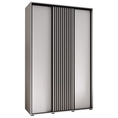 Arte Chic White Matt Sapporo Sliding Door Wardrobe 160Cm With Stylish Design (H2050mm W1600mm D600mm) - image 1