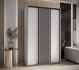 Arte Chic White Matt Sapporo Sliding Door Wardrobe 160Cm With Stylish Design (H2050mm W1600mm D600mm) - thumbnail 2