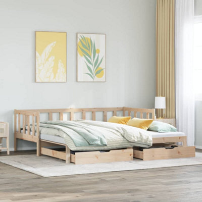 Berkfield Daybed With Trundle And Drawers Without Mattress 90X200 Cm - image 1