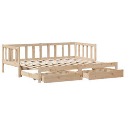 Berkfield Daybed With Trundle And Drawers Without Mattress 90X200 Cm - thumbnail 3