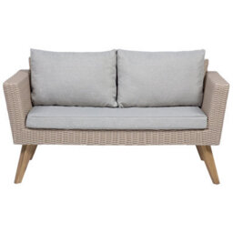 Beliani Garden Lounge Set With Table 4 Seater Vittoria Pe Rattan Grey - thumbnail 4