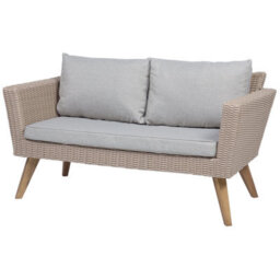 Beliani Garden Lounge Set With Table 4 Seater Vittoria Pe Rattan Grey - thumbnail 5