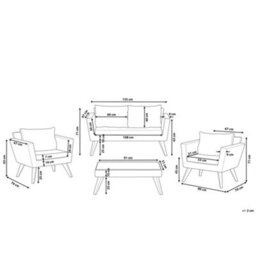 Beliani Garden Lounge Set With Table 4 Seater Vittoria Pe Rattan Grey - thumbnail 3