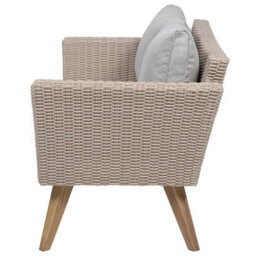 Beliani Garden Lounge Set With Table 4 Seater Vittoria Pe Rattan Grey - thumbnail 6