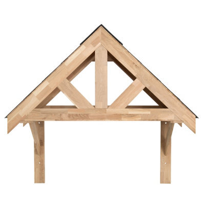 MonsterShop Solid Oak Porch Kit Door Canopy Shelter 1400mm - image 1