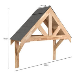MonsterShop Solid Oak Porch Kit Door Canopy Shelter 1400mm - thumbnail 5