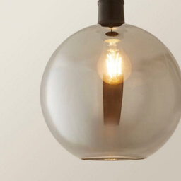 Valuelights Bellamy Smoked Glass Globe Matte Black Single Ceiling Pendant Light - thumbnail 4