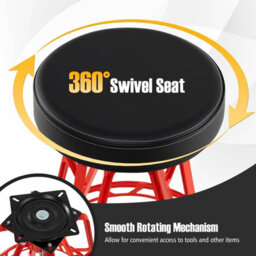 Gainoom 28 Inch Swivel Shop Stool Garage Chair With Round Padded Seat - thumbnail 8