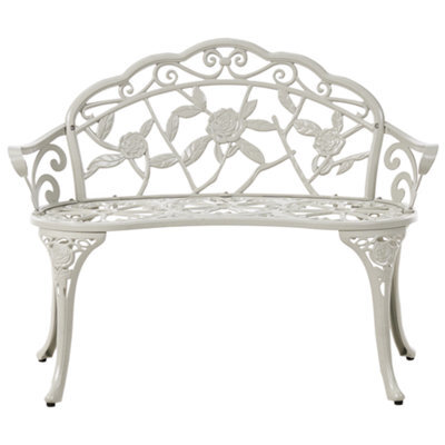 Beliani Garden Bench Piura 88 Cm Metal White - image 1