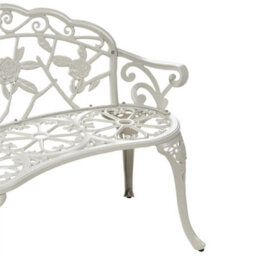 Beliani Garden Bench Piura 88 Cm Metal White - thumbnail 8