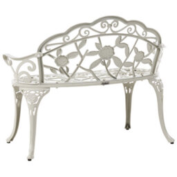 Beliani Garden Bench Piura 88 Cm Metal White - thumbnail 5