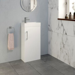 Affine 400mm Bathroom Basin Sink Vanity Unit Furniture 1Th Round Mixer Tap Free Waste - thumbnail 5
