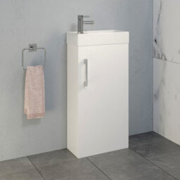 Affine 400mm Bathroom Basin Sink Vanity Unit Furniture 1Th Round Mixer Tap Free Waste - thumbnail 4