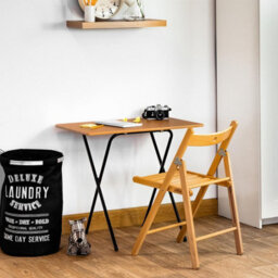 Harbour Housewares Wooden Folding Desk & Chair Set - Natural/white - thumbnail 5