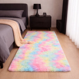 Aspire Homeware Non-Slip Rainbow Shaggy Rug Soft Fluffy Washable, Hallways And Entryways Runner, (L)220Cm X (W)60Cm - thumbnail 6