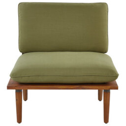 Beliani Olive Green Acacia Wood 2-Seat Sofa Set With Side Table, Weather-Resistant Outdoor Seating - thumbnail 4