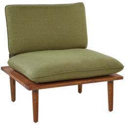 Beliani Olive Green Acacia Wood 2-Seat Sofa Set With Side Table, Weather-Resistant Outdoor Seating - thumbnail 3