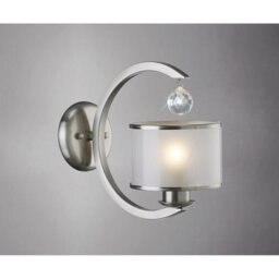 Luminosa Lighting Luminosa Lincoln Wall Lamp E27 Satin Nickel/glass/crystal - thumbnail 2
