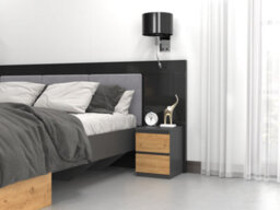 M2 Malwa Chest Of Drawers Anthracite Artisan Oak - thumbnail 2