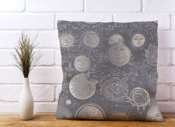 Warren Reed Designer Sun And Moon In Grey Cushions 45Cm X 45Cm - thumbnail 2