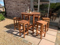 Charles Taylor Trading Alfresco Bar Set Six Seater - L200 X W200 X H110 - Redwood - Fully Assembled - thumbnail 3