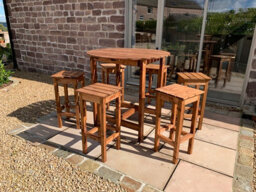 Charles Taylor Trading Alfresco Bar Set Six Seater - L200 X W200 X H110 - Redwood - Fully Assembled - thumbnail 5