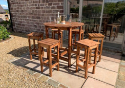 Charles Taylor Trading Alfresco Bar Set Six Seater - L200 X W200 X H110 - Redwood - Fully Assembled - thumbnail 2